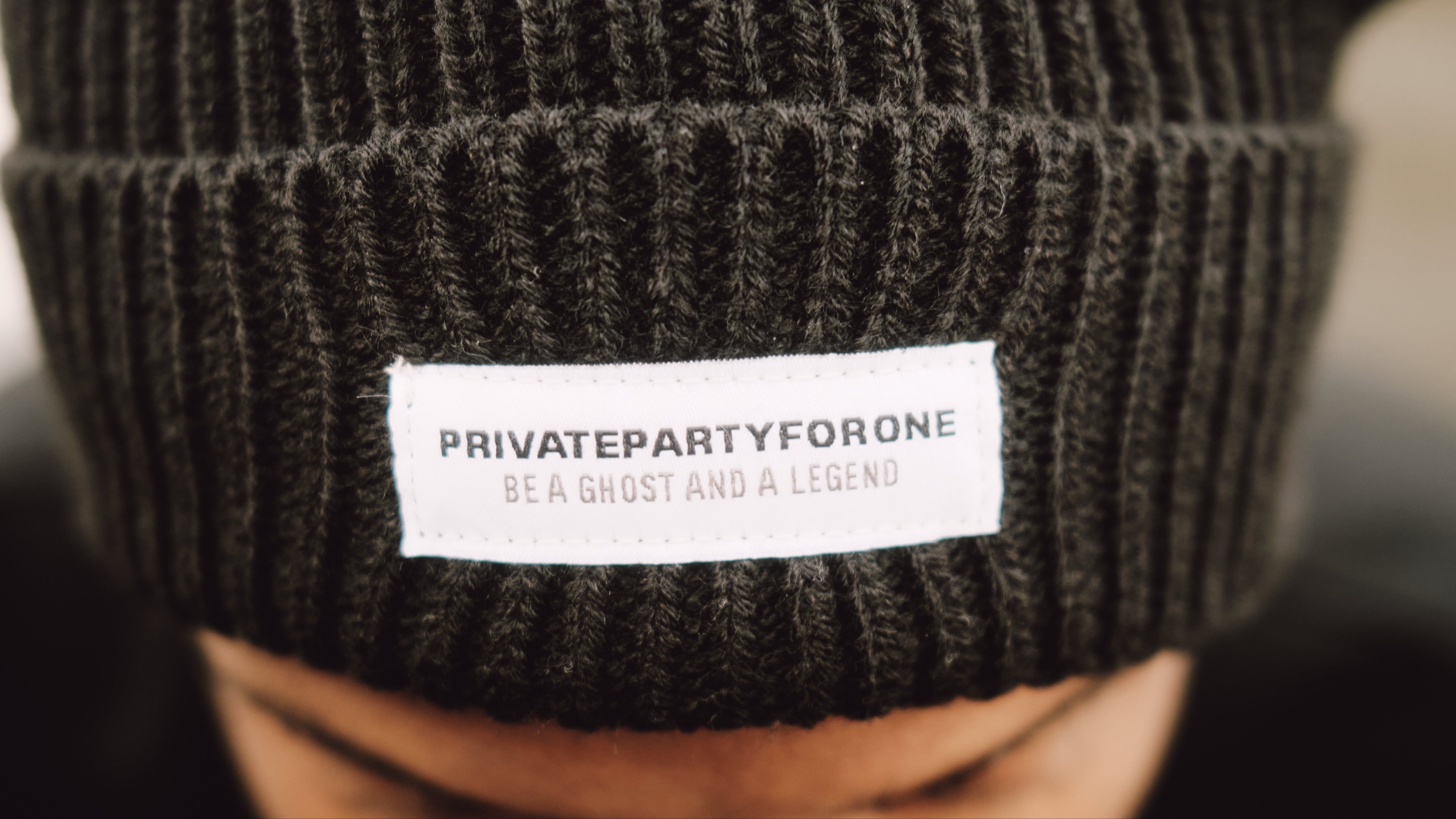 Private Party Label Fine Rib Knit Beanie